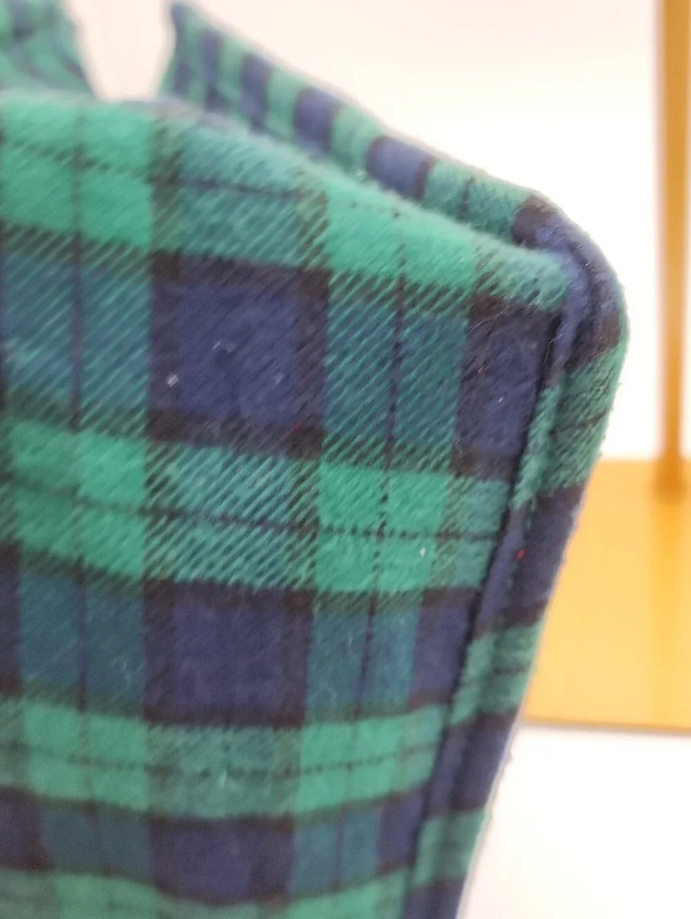 America & Beyond Green Plaid Beaded Tote